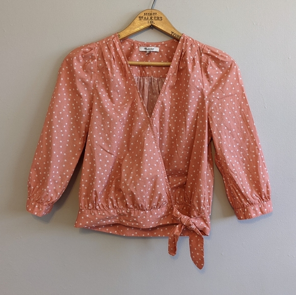 MADEWELL Wrap Top in Star Scatter Blush XS - Picture 2 of 7